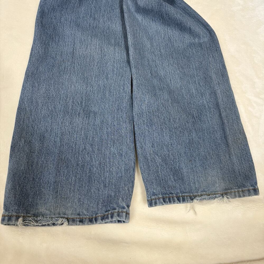 Levi's 517 Bootcut Jeans 33x36 Distressed Medium Blue Wash 100% Cotton Denim - Picture 8 of 15